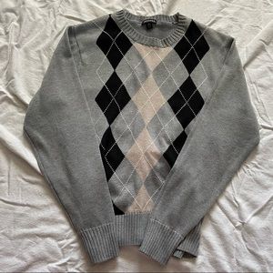 Preppy Gray Argyle Sweater